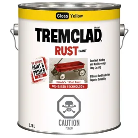 3.78L Tremclad Rust Paint, Gloss Yellow