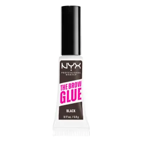 NYX PROFESSIONAL MAKEUP, The Brow Glue, Instant Brow Styler, 16H Extreme Hold, Vegan Formula - Black Brown, 0.18oz / 5g